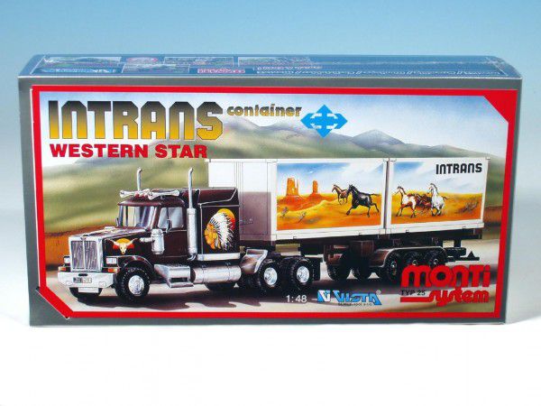 Stavebnice Monti 25 Intrans Container Western star 1:48 Teddies