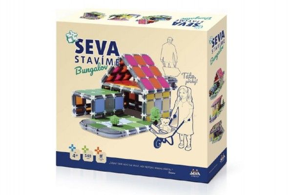 Seva Stavíme Bungalov Stavebnice plast 548 dílků v krabici 35x33x7cm Teddies