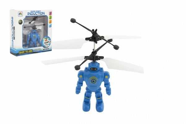 Robot/Vrtulník 15cm reagující na pohyb ruky s USB Teddies