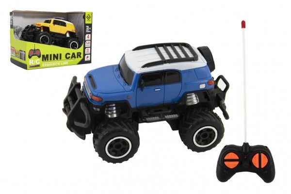 Auto RC mini SUV plast 14cm 27MHz na dálk. ovl. na bat. se světl. 2 barvy v krab. 16x12x10 Teddies