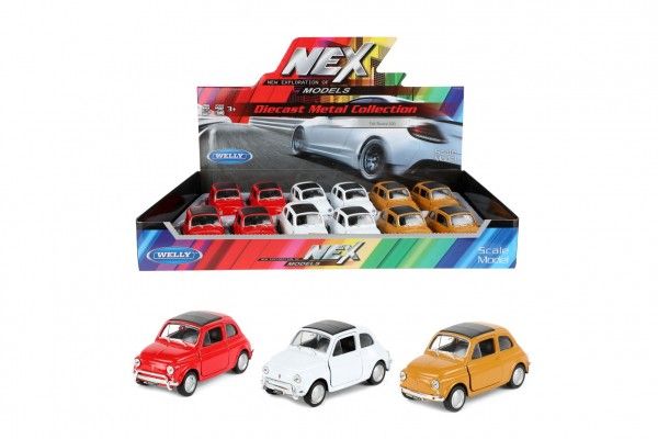 Auto Welly Fiat 500 classic kov/plast na zpětné natažení Teddies