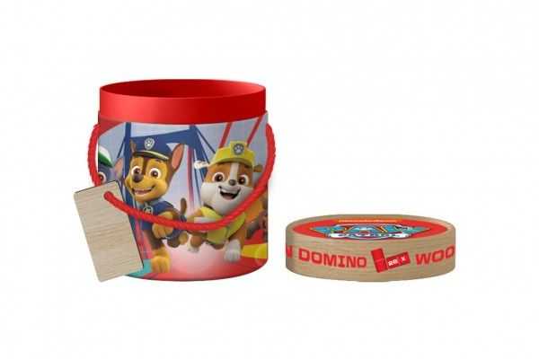 Domino dřevěné Paw patrol/Tlapková patrola 28ks v papírovém tubusu 11x13cm Teddies