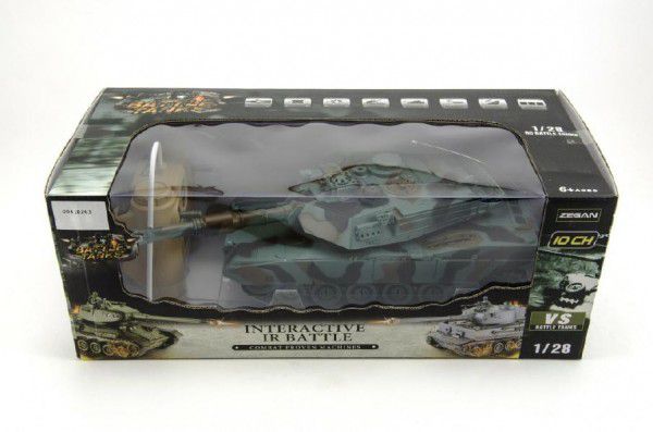 Tank RC plast 33cm M1A2 27MHz na baterie+dobíjecí pack se zvukem a světlem v krabici 40x15x19cm Teddies