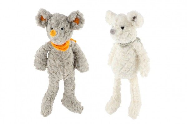 Myš/Myška sedící plyš 25cm 2 barvy v sáčku 0+ Teddies