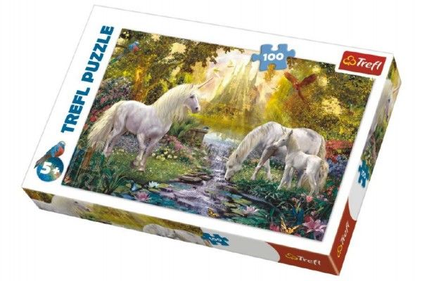 Puzzle Jednorožci v zahradě 100 dílků 41x27