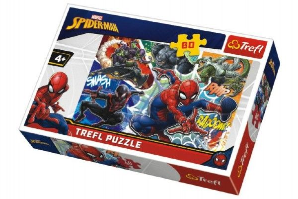 Puzzle Statečný Spiderman Disney 33x22cm 60 dílků v krabici 21x14x4cm Teddies