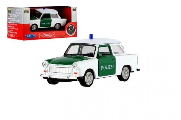 Auto Welly Trabant 601 Policie kov/plast 11cm 1:34-39 na volný chod v krabičce 15x7x7cm Teddies